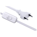 Cordon 2x0.75 l.1.50m Blanc Avec Interrupteur