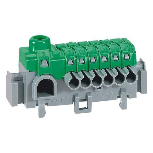 [LEG005050] Bornier De Terre A Connexions Auto 1+6T legrand 005050