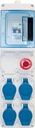 Coffret de chantier mono 4 prises simplifié 1 disj diff 16A + 4 PC 2P+T + AU