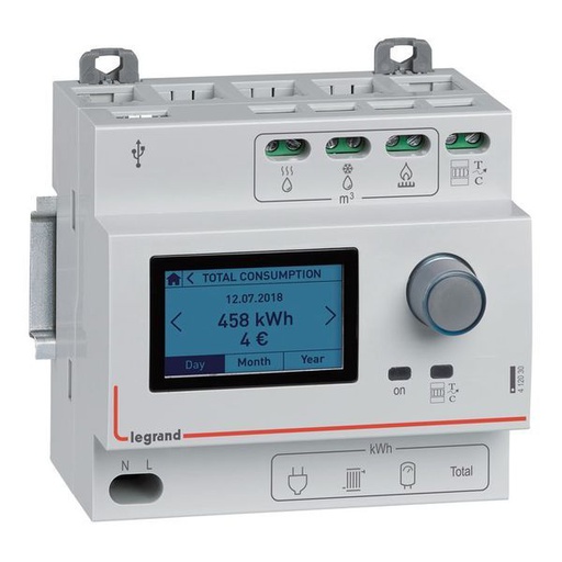 [LEG412030] Ecocompteur Standard Mesure Consommation Sur 5 Postes 230V~ legrand 412030