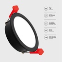 Spot LED encastré noir 7W 3000K-4000K-6000K