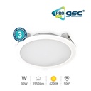 Downlight rond blanc 30w 3280lm 4200K D230mm