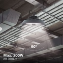 Suspension industrielle led 200w 90d 6500k 230v