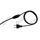 Cordon 2x0.75 l.1.50m noir avec inter 240531