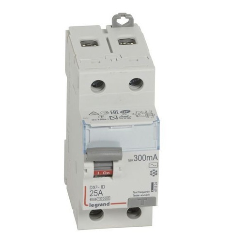 [LEG411524] Inters Diff Dx³-Id Arrivée Haut/Départ Bas Vis 2P 230V~ 25A legrand 411524