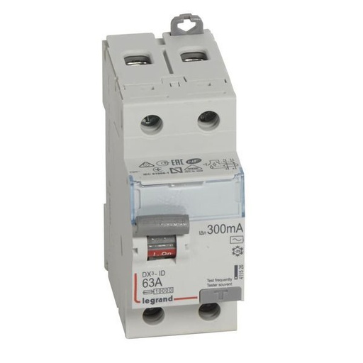 [LEG411526] Inters Diff Dx³-Id Arrivée Haut/Départ Bas Vis 2P 230V~ 63A legrand 411526