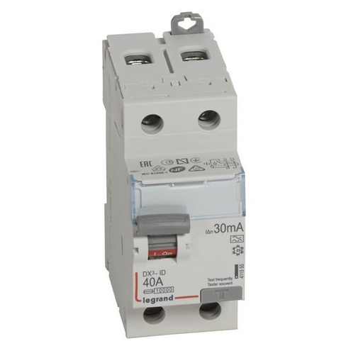 [LEG411555] Inter Diff Dx³-Id Arrivées Haut/Départ Bas Vis 2P 230V~ 40A legrand 411555