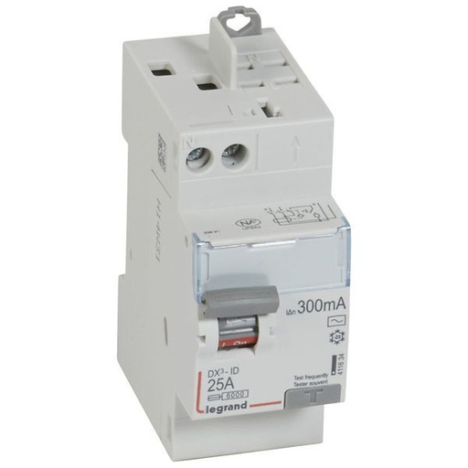 [LEG411634] Dx3 Inter Differentiel 2P 25A Ac 300Ma T G Auto legrand 411634