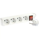 Bloc 4 Prises 16A + Inter Blanc Câble H05Vv-F 3G1