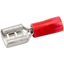 Fiche Femelle Rouge Pour Languette Plate De 6.3 X 0.8Mm, Section: 0,5 À 1,5Mm2