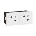 Mosaic - Double Prise De Courant 2P+T - Blanc Ref EU LEG077142L