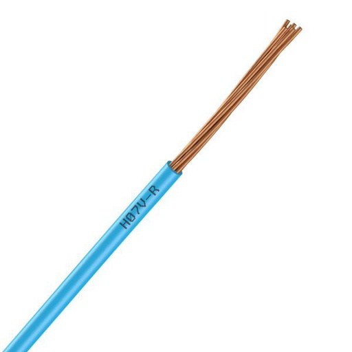 [CAB-103B] Fil électrique H07VR 6 mm2 rigide bleu (Prix au mètre)