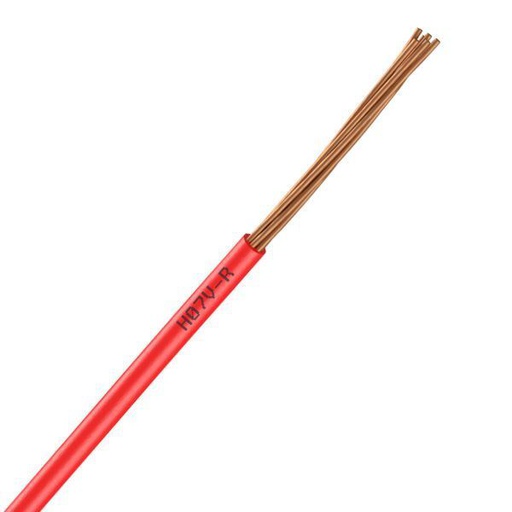 [CAB-103R] Fil électrique H07VR 6 mm2 rigide rouge (Prix au mètre)