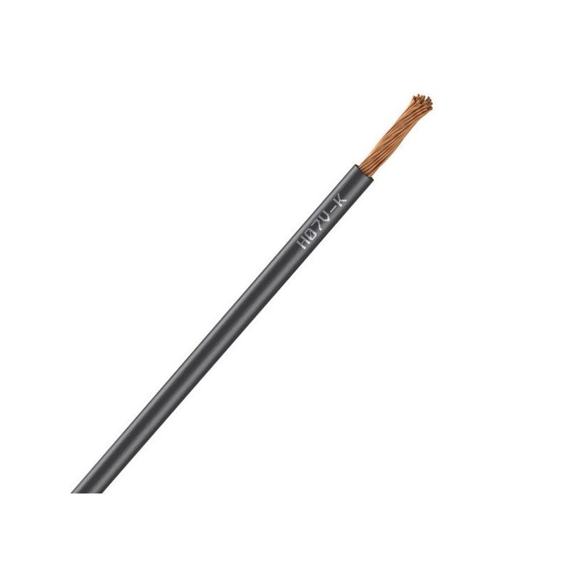 Fil électrique H07VK 6 mm2 souple noir - couronne de 100m