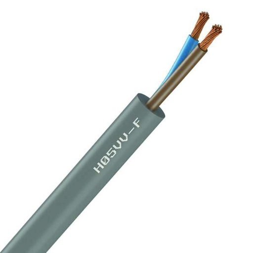 [CAB-1121] Câble souple H05VV-F gris 2x0,75 (Prix au mètre)