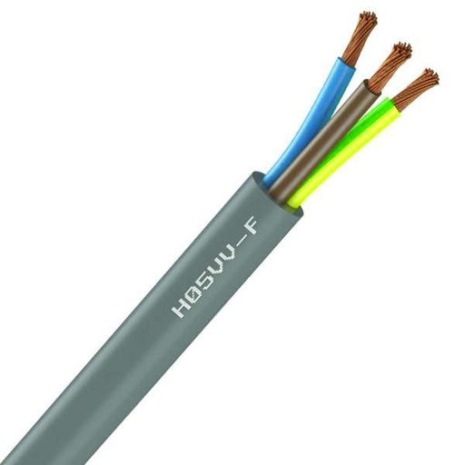 [CAB-1122] Câble souple H05VV-F gris 3G0,75 (Prix au mètre)
