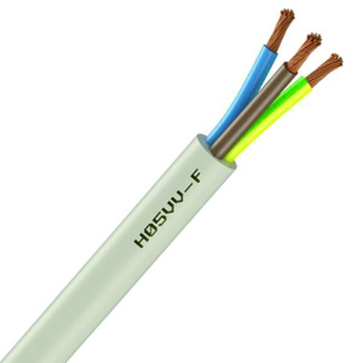 [CAB-1138] Câble souple H05VV-F blanc 3G 0,75 (Prix au mètre)