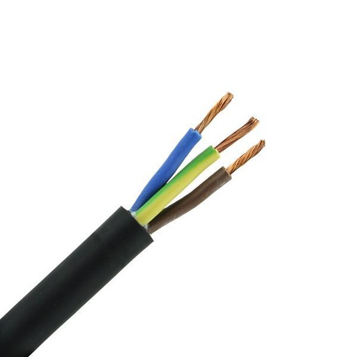 [CAB-1161] Câble souple H05VV-F noir 3G1 (Prix au mètre)