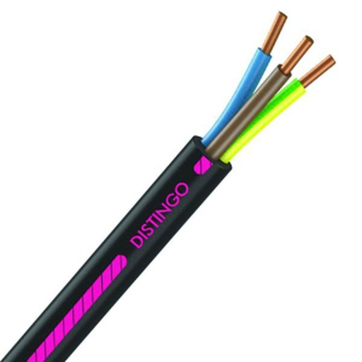 [CAB-1503] Câble U1000 R2V 3G1,5 mm2 cuivre rigide 3G1.5 noir (Prix au mètre)