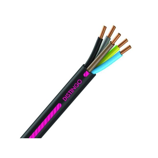 [CAB-1506] Câble U1000 R2V 5G1,5 mm2 cuivre rigide noir (Prix au mètre)