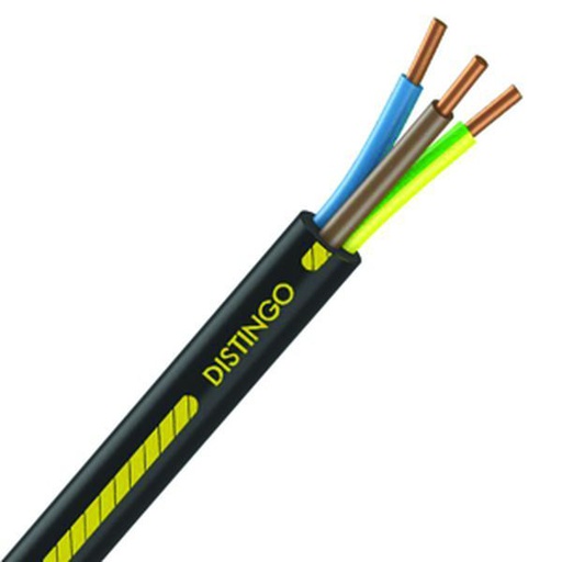 [CAB-1510] Câble U1000 R2V 3G2,5 mm2 cuivre rigide noir (Prix au mètre)