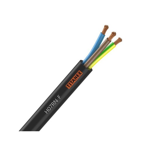 [CAB-2008] Câble électrique H07RN-F 3G1.5 mm² souple noir cuivre - couronne de 50m