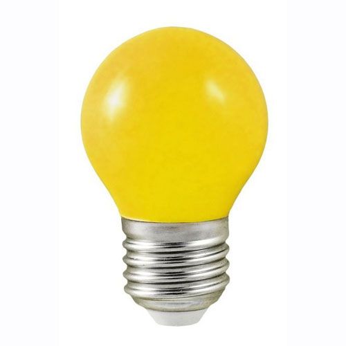 [L02455] LED sphérique E27 1W JAUNE 230V - L02455