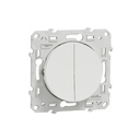 Odace, double poussoir Blanc, à vis, connexion rap S520216