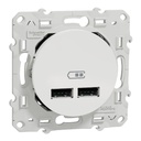 Odace - double chargeur usb 2.1 A - blanc S520407