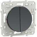 Odace, double va-et-vient Anthracite, à vis, conne S540214