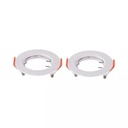 Lot de 2 spots trou 68mm rond blanc fixe à clips