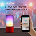 Enceinte avec éclairage LED 2x3W USB rouge
