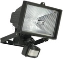 Projecteur Halogene R7s 150W noir 230V avec detecteur IP44