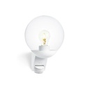 Applique boule murale blanche avec detecteur