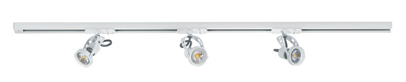 ARIC 0284 - Yeo - Rail 1 All. + 3 Spots Gu10, Blanc, A/Lpes Led 6W 3000K 500Lm Incl