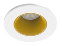 ARIC 11037 - Collerette Métal Pour Encastré Ef8, Ronde, Couleur : Blanc/Doré