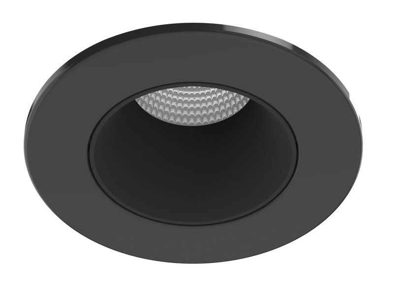 ARIC 11039 - Collerette Métal Pour Encastré Ef8, Ronde, Couleur : Noir