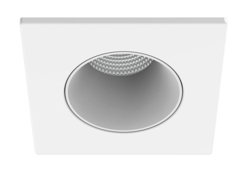ARIC 11040 - Collerette Métal Pour Encastré Ef8, Carrée, Couleur : Blanc