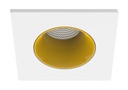 ARIC 11042 - Collerette Métal Pour Encastré Ef8, Carrée, Couleur : Blanc/Doré