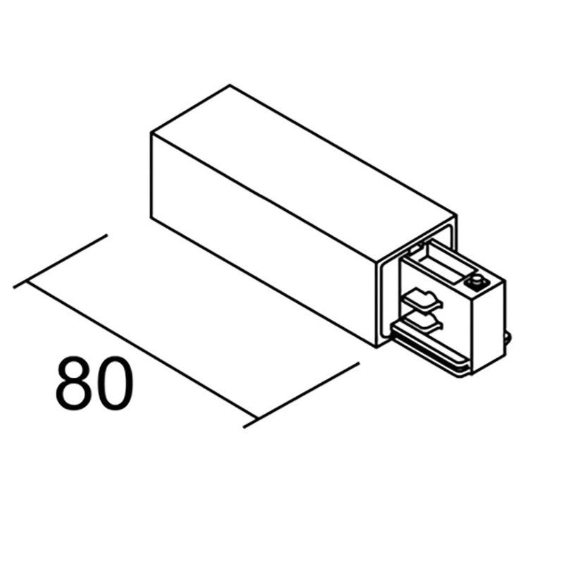 ARIC 16149 - Alimentation Gauche Pour Rail 3 Allumages 023 Dali Noir