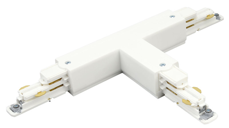 ARIC 16160 - Connecteur En T Pour Rail Dali 023 - Terre Interne - Gauche - Blanc