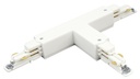 ARIC 16160 - Connecteur En T Pour Rail Dali 023 - Terre Interne - Gauche - Blanc