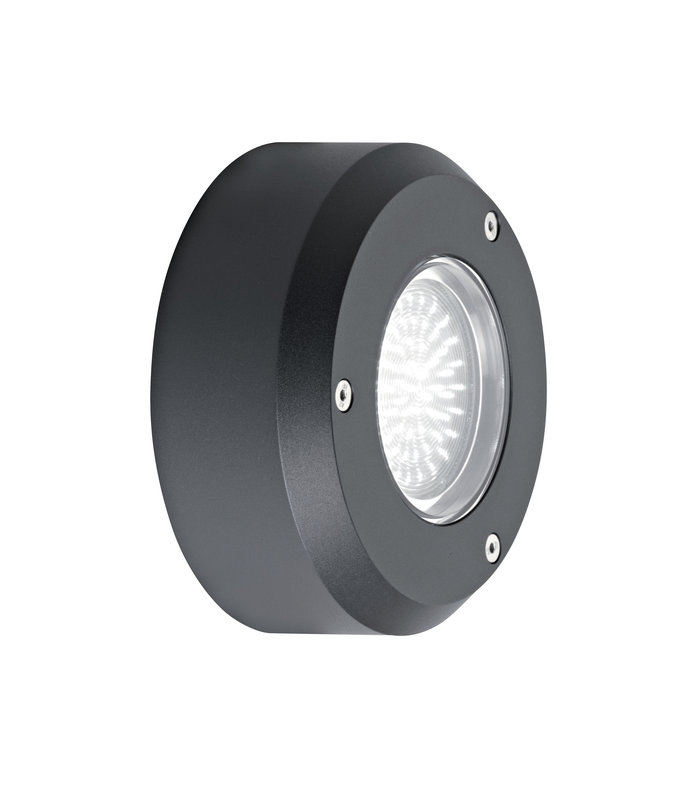 ARIC 1739 - Luxmur 3 - Applique Mur Ext. Gx53 Ip66 Ik07, Rond, Graphite, Ampoule Non Incl.