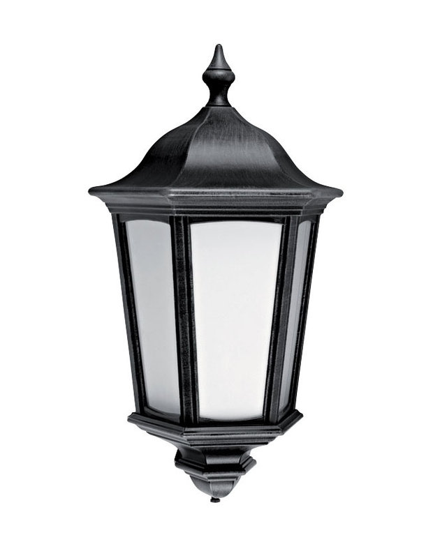 ARIC 1949 - Lizio/S - Appl. Mur Ext. Ip44 Ik08, Noir, E27 100W Max., Ampoule Non Incl, A/Sensor