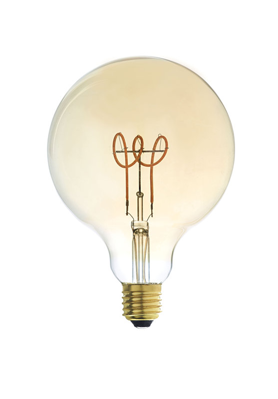 ARIC 20021 - Ampoule Déco Globe E27 Led 3,5W 2200K 130Lm, Cl. Enrg = G, 25000H, Dimmable, Ambrée