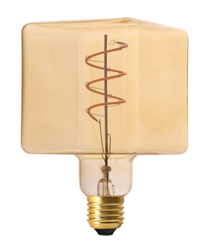 ARIC 20111 - Ampoule Déco Cube E27 Led 3,5W 2200K 190Lm, Cl. Enrg = G, 25000H, Dimmable, Ambrée