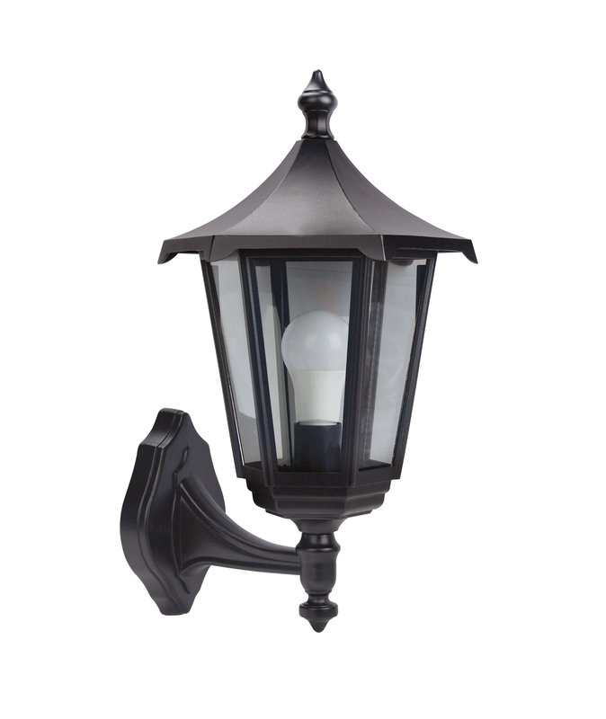 ARIC 3032 - Monaco - Appl. Mur Ext. (Bas) Ip43 Ik02, Noir, E27 100W Max., Ampoule Non Incl.