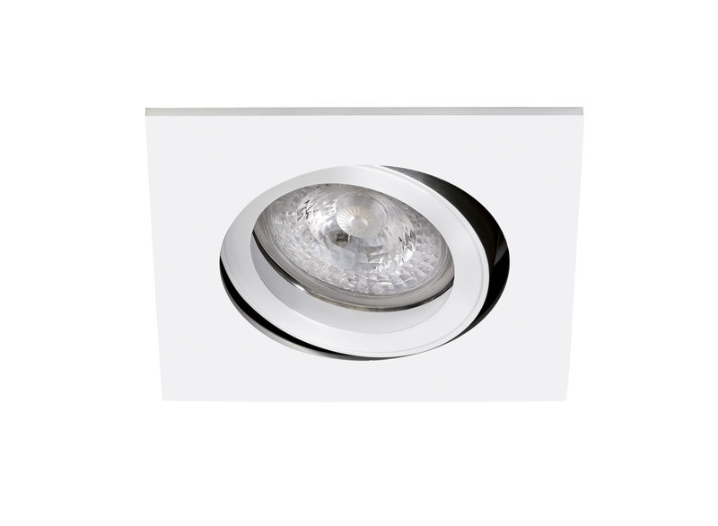 ARIC 4146 - Tipo C-230 - Encastré Gu10, Carré, Orientable Et Basc., Blanc, Ampoule Non Incl.