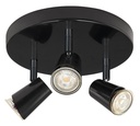 ARIC 4162 - Judy P3-Plafonnier 3 Spots Gu10, Noir, A/Lpes Led 3,6W 3000K 400Lm Dimm. Incl