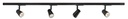 ARIC 4164 - Judy-Rail 1All. 029 +4 Spots Gu10, Noir, A/Lpes Led 3,6W 3000K 400Lm Dimm. Incl